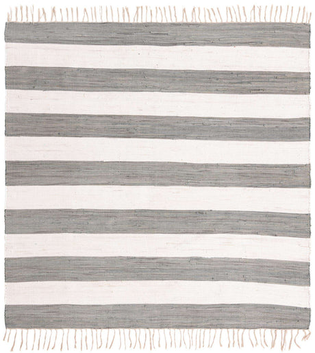 Gray 7' 10 x 7' 10 Chindi Rag Square Area Rug 100% Cotton All Natural Eco-Friendly Carpet Mat Decor for Homes for Sale at Rug Engine