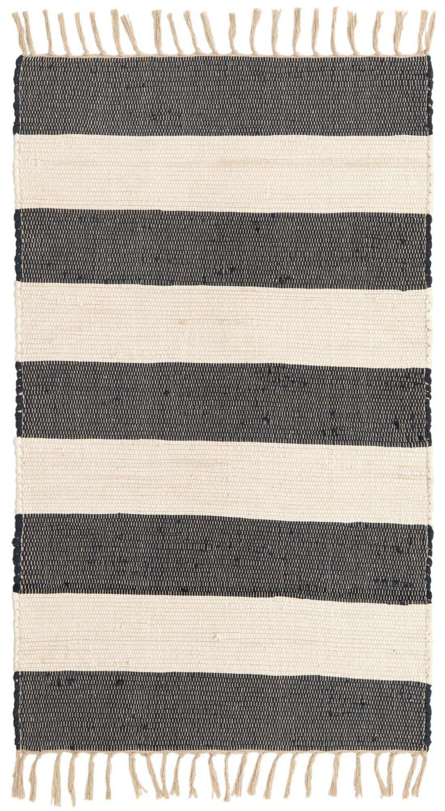 Navy Blue 3' 1 x 5' 1 Chindi Rag Rectangle Area Rug 100% Cotton All Natural Eco-Friendly Carpet Mat Decor for Homes for Sale at Rug Engine