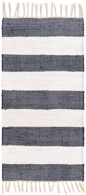 Navy Blue 2' x 4' 1 Chindi Rag Runner Area Rug 100% Cotton All Natural Eco-Friendly Carpet Mat Decor for Homes for Sale at Rug Engine