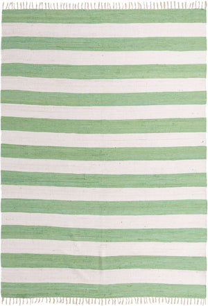 Green and Ivory 10' x 14' 1 Chindi Rag Rectangle Area Rug 100% Cotton All Natural Eco-Friendly Carpet Mat Decor for Homes for Sale at Rug Engine
