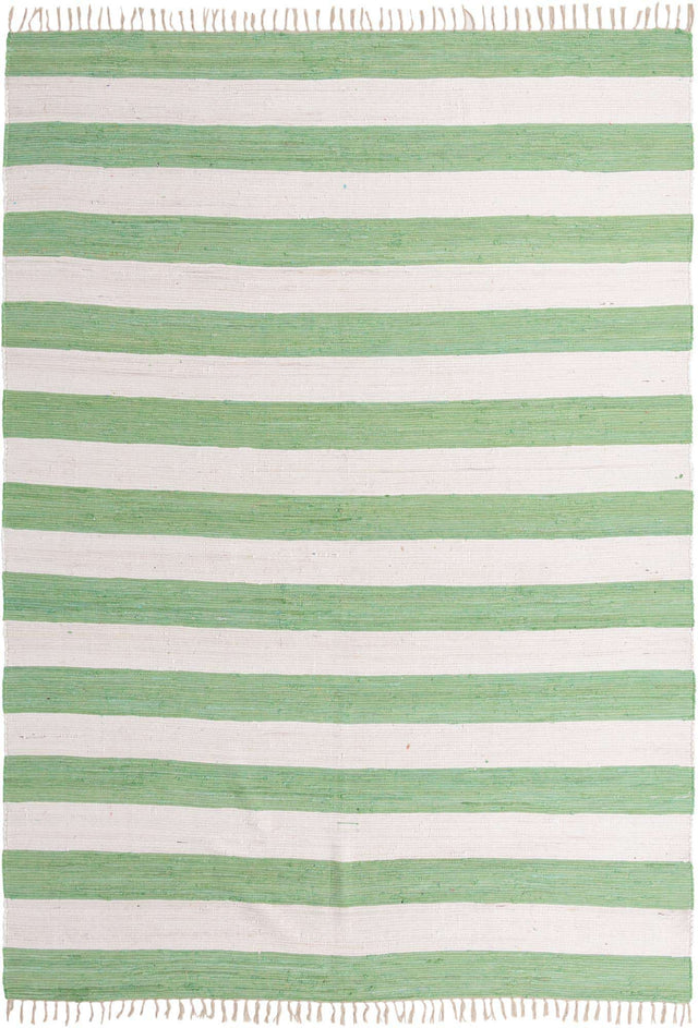 Green and Ivory 10' x 14' 1 Chindi Rag Rectangle Area Rug 100% Cotton All Natural Eco-Friendly Carpet Mat Decor for Homes for Sale at Rug Engine