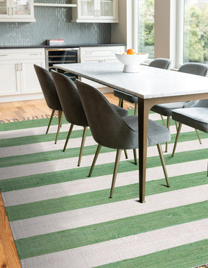 Green and Ivory 6' 1 x 9' Chindi Rag Rectangle Area Rug 100% Cotton All Natural Eco-Friendly Carpet Mat Decor for Homes for Sale at Rug Engine