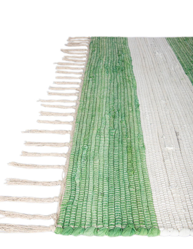Green and Ivory 5' 1 x 5' 1 Chindi Rag Square Area Rug 100% Cotton All Natural Eco-Friendly Carpet Mat Decor for Homes for Sale at Rug Engine