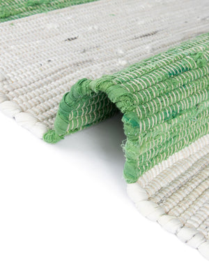 Green and Ivory 7' 10 x 7' 10 Chindi Rag Square Area Rug 100% Cotton All Natural Eco-Friendly Carpet Mat Decor for Homes for Sale at Rug Engine