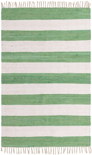Green and Ivory 5' 1 x 8' Chindi Rag Rectangle Area Rug 100% Cotton All Natural Eco-Friendly Carpet Mat Decor for Homes for Sale at Rug Engine