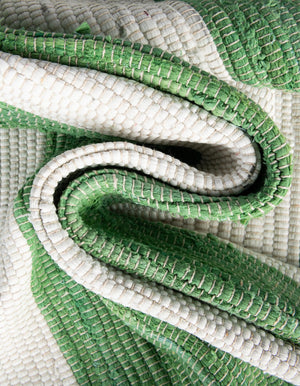 Green and Ivory 2' 2 x 8' Chindi Rag Runner Area Rug 100% Cotton All Natural Eco-Friendly Carpet Mat Decor for Homes for Sale at Rug Engine