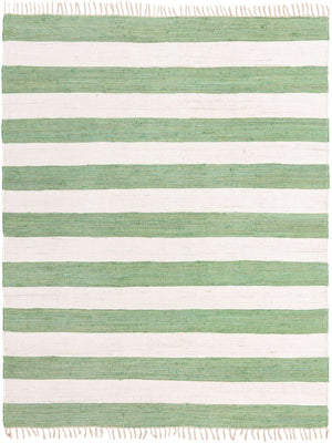 Green and Ivory 7' 10 x 10' Chindi Rag Rectangle Area Rug 100% Cotton All Natural Eco-Friendly Carpet Mat Decor for Homes for Sale at Rug Engine