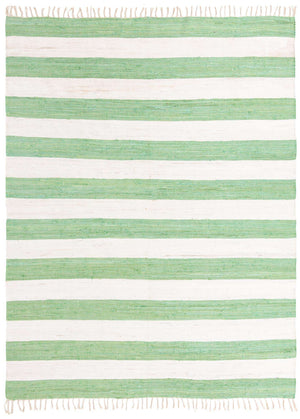 Green and Ivory 9' x 12' Chindi Rag Rectangle Area Rug 100% Cotton All Natural Eco-Friendly Carpet Mat Decor for Homes for Sale at Rug Engine