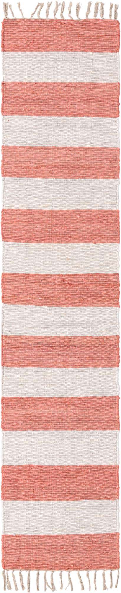Coral and Ivory 2' 2 x 10' Chindi Rag Runner Area Rug 100% Cotton All Natural Eco-Friendly Carpet Mat Decor for Homes for Sale at Rug Engine