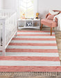 Coral and Ivory 10' x 14' 1 Chindi Rag Rectangle Area Rug 100% Cotton All Natural Eco-Friendly Carpet Mat Decor for Homes for Sale at Rug Engine