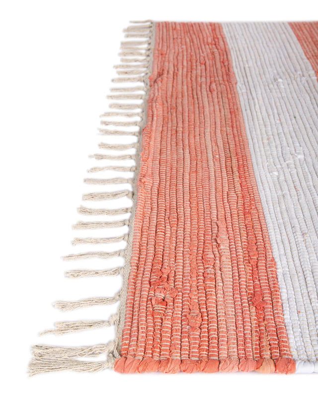 Coral and Ivory 5' 1 x 5' 1 Chindi Rag Square Area Rug 100% Cotton All Natural Eco-Friendly Carpet Mat Decor for Homes for Sale at Rug Engine