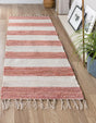 Coral and Ivory 2' 2 x 10' Chindi Rag Runner Area Rug 100% Cotton All Natural Eco-Friendly Carpet Mat Decor for Homes for Sale at Rug Engine