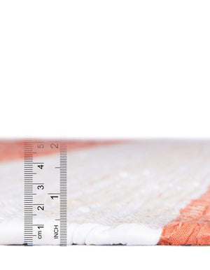 Coral and Ivory 2' 2 x 6' 1 Chindi Rag Runner Area Rug 100% Cotton All Natural Eco-Friendly Carpet Mat Decor for Homes for Sale at Rug Engine
