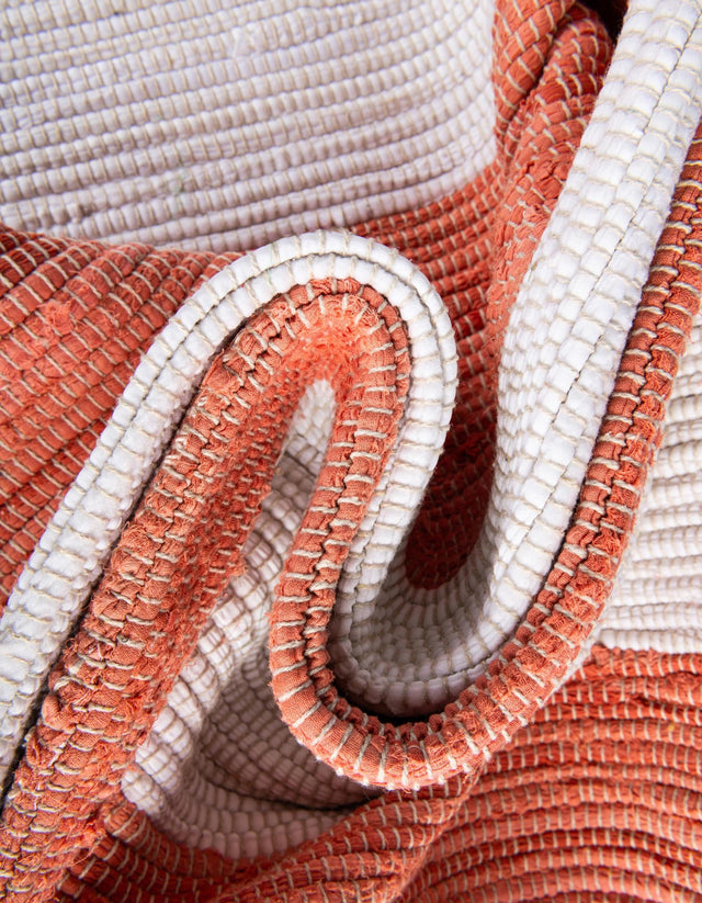 Coral and Ivory 2' 2 x 6' 1 Chindi Rag Runner Area Rug 100% Cotton All Natural Eco-Friendly Carpet Mat Decor for Homes for Sale at Rug Engine