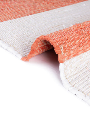 Coral and Ivory 2' 2 x 10' Chindi Rag Runner Area Rug 100% Cotton All Natural Eco-Friendly Carpet Mat Decor for Homes for Sale at Rug Engine