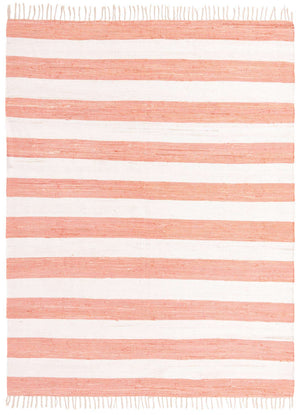 Coral and Ivory 9' x 12' Chindi Rag Rectangle Area Rug 100% Cotton All Natural Eco-Friendly Carpet Mat Decor for Homes for Sale at Rug Engine