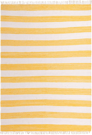 Yellow and Ivory 10' x 14' 1 Chindi Rag Rectangle Area Rug 100% Cotton All Natural Eco-Friendly Carpet Mat Decor for Homes for Sale at Rug Engine