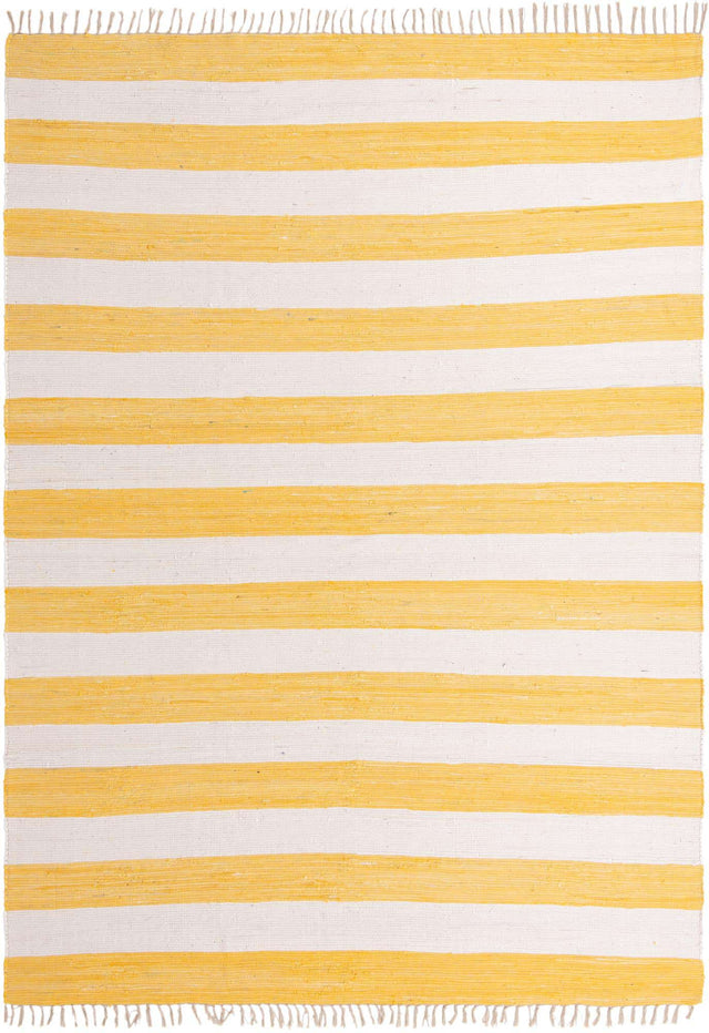 Yellow and Ivory 10' x 14' 1 Chindi Rag Rectangle Area Rug 100% Cotton All Natural Eco-Friendly Carpet Mat Decor for Homes for Sale at Rug Engine
