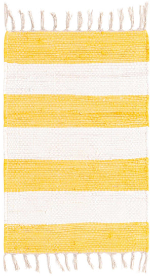 Yellow and Ivory 2' 2 x 3' 1 Chindi Rag Rectangle Area Rug 100% Cotton All Natural Eco-Friendly Carpet Mat Decor for Homes for Sale at Rug Engine