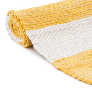 Yellow and Ivory 5' 1 x 5' 1 Chindi Rag Square Area Rug 100% Cotton All Natural Eco-Friendly Carpet Mat Decor for Homes for Sale at Rug Engine