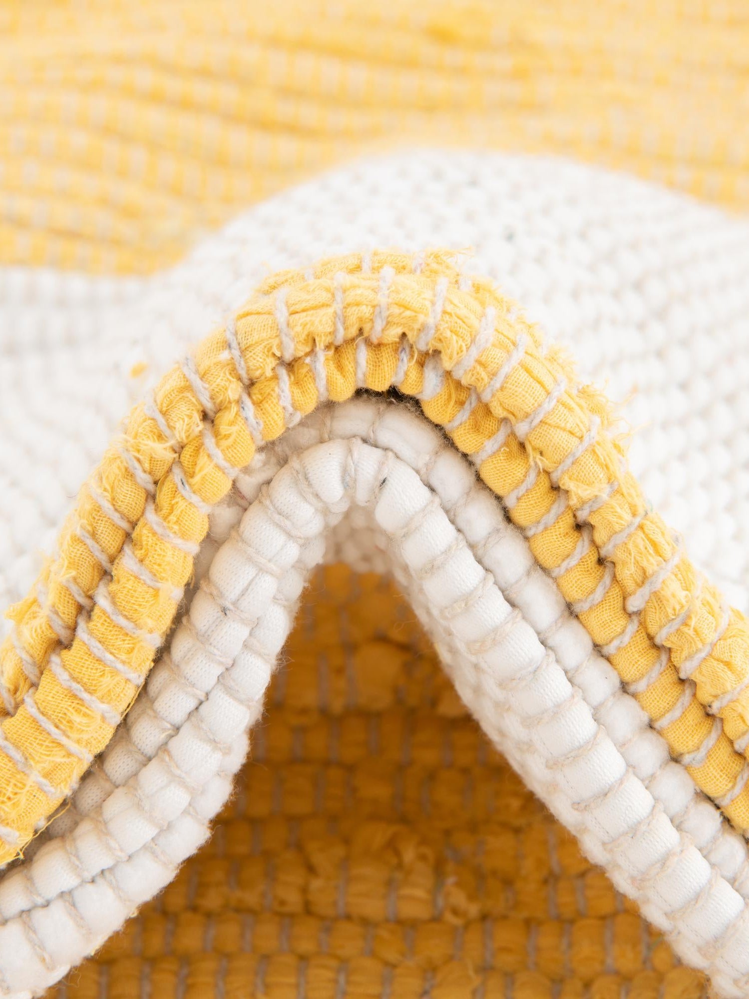 Yellow and Ivory 2' 2 x 10' Chindi Rag Runner Area Rug 100% Cotton All Natural Eco-Friendly Carpet Mat Decor for Homes for Sale at Rug Engine