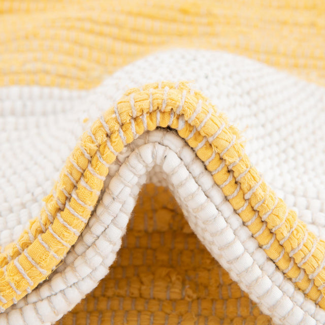 Yellow and Ivory 2' 2 x 6' 1 Chindi Rag Runner Area Rug 100% Cotton All Natural Eco-Friendly Carpet Mat Decor for Homes for Sale at Rug Engine