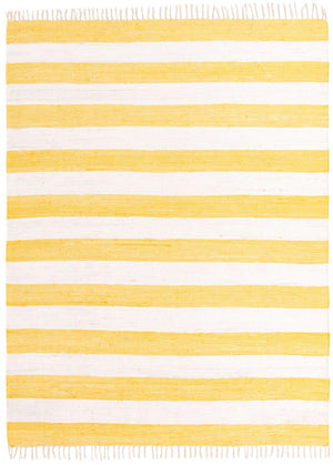 Yellow and Ivory 9' x 12' Chindi Rag Rectangle Area Rug 100% Cotton All Natural Eco-Friendly Carpet Mat Decor for Homes for Sale at Rug Engine