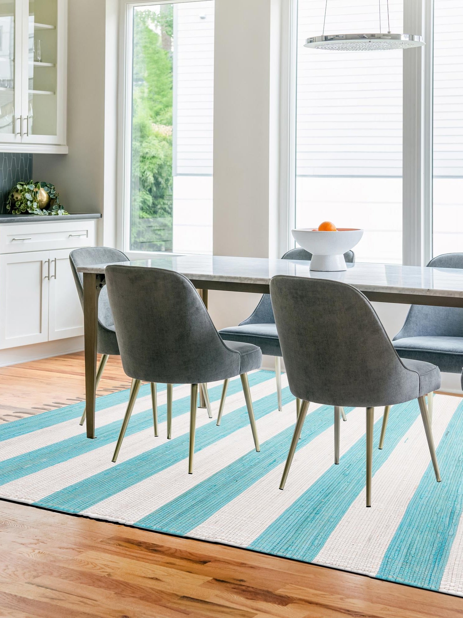 Turquoise and Ivory 5' 1 x 8' Chindi Rag Rectangle Area Rug 100% Cotton All Natural Eco-Friendly Carpet Mat Decor for Homes for Sale at Rug Engine