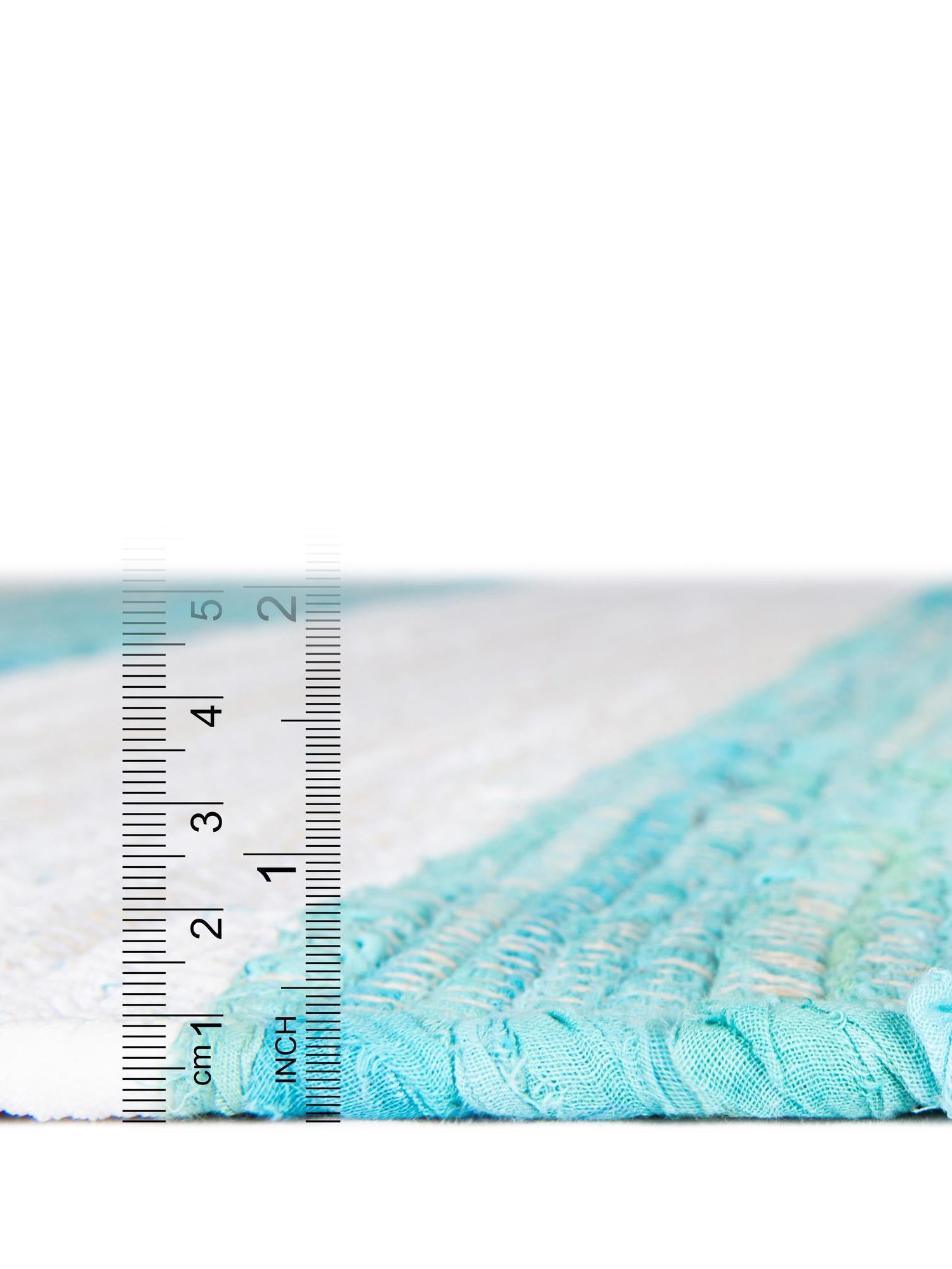 Turquoise and Ivory 2' 2 x 10' Chindi Rag Runner Area Rug 100% Cotton All Natural Eco-Friendly Carpet Mat Decor for Homes for Sale at Rug Engine