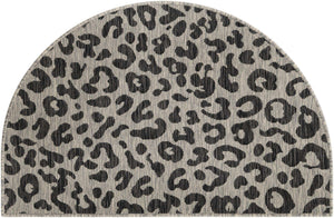 Light Gray 2' 2 x 4' Outdoor Safari Semicircle Hearth Rug