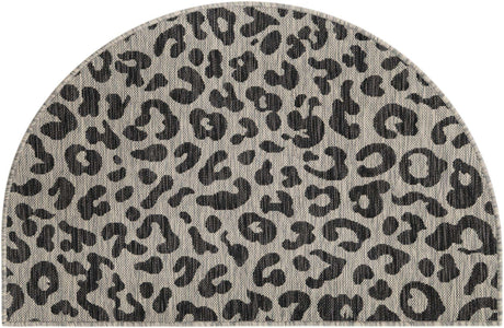 Light Gray 2' 2 x 4' Outdoor Safari Semicircle Hearth Rug
