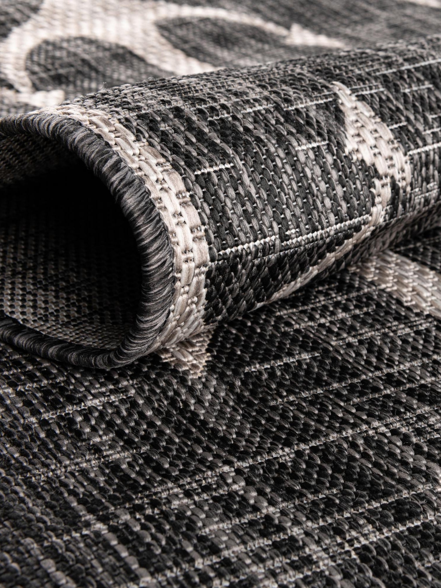 Charcoal 2' 2 x 3' 7 Outdoor Coastal Hearth Half-Round Semicircle Area Rug Weather Resistant for Patio, Deck, Terrace, Balcony, Porch 100% Polypropylene Coastal Decor Carpet for Sale at Rug Engine