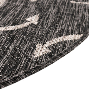 Charcoal 2' 2 x 4' Outdoor Coastal Semicircle Hearth Rug