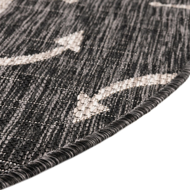 Charcoal 2' 2 x 4' Outdoor Coastal Semicircle Hearth Rug