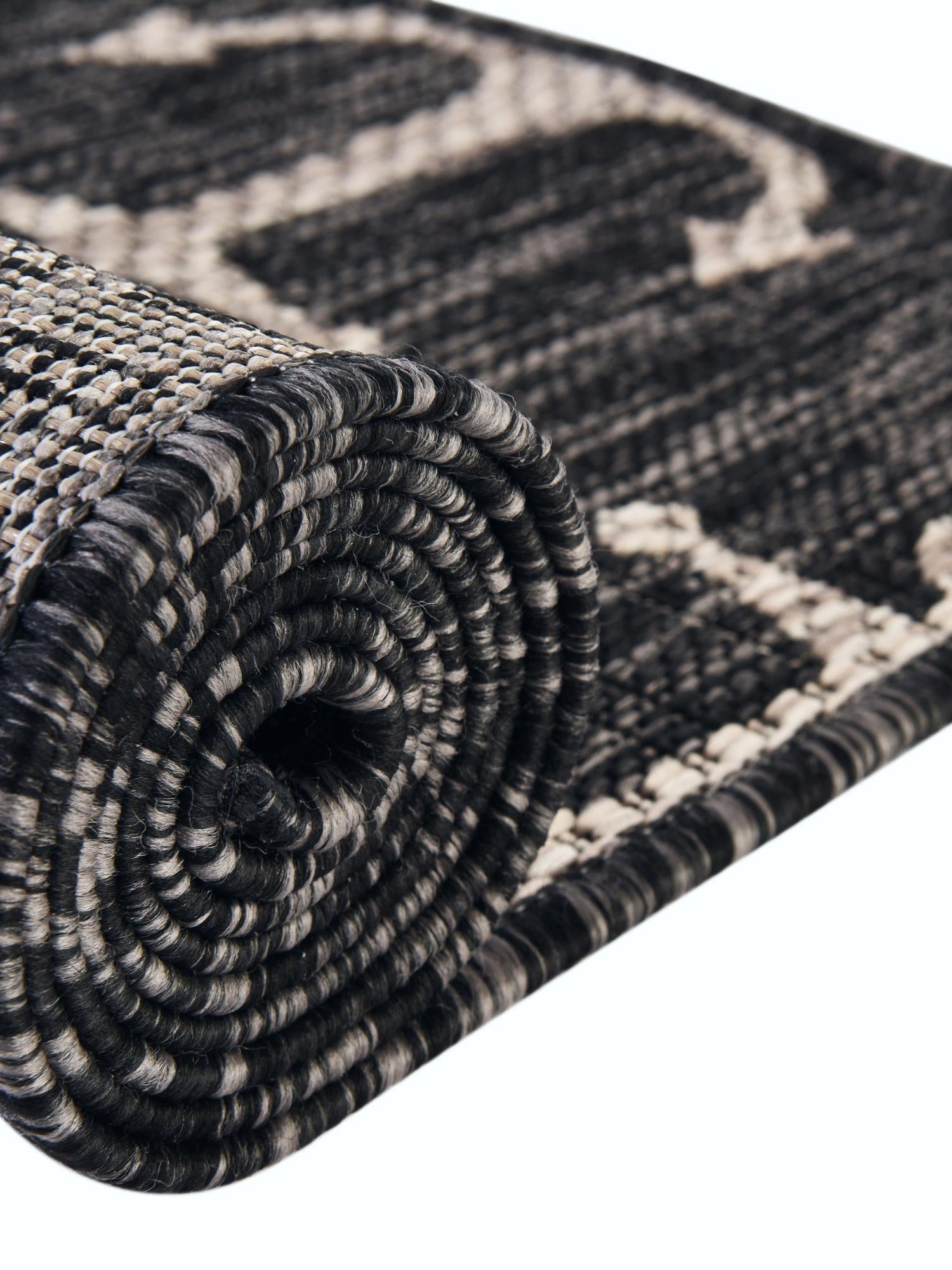 Charcoal 3' 1 x 6' 1 Outdoor Coastal Hearth Half-Round Semicircle Area Rug Weather Resistant for Patio, Deck, Terrace, Balcony, Porch 100% Polypropylene Coastal Decor Carpet for Sale at Rug Engine