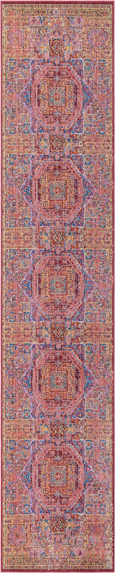 Peach 2' 7 x 13' 1 Austin Runner Area Rug 100% Polyester Durable Cotton Backing Living Dining Room Bedroom Office Vintage Decor Carpet for Sale at Rug Engine