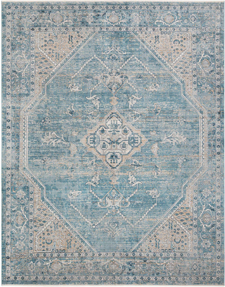 Blue 10' x 13' 1 Newport Rectangle Area Rug 100% Polypropylene Traditional Distressed Classic Contemporary Carpet for Home Decor for Sale at Rug Engine