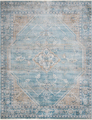 Blue 7' 10 x 11' Newport Rectangle Area Rug 100% Polypropylene Traditional Distressed Classic Contemporary Carpet for Home Decor for Sale at Rug Engine