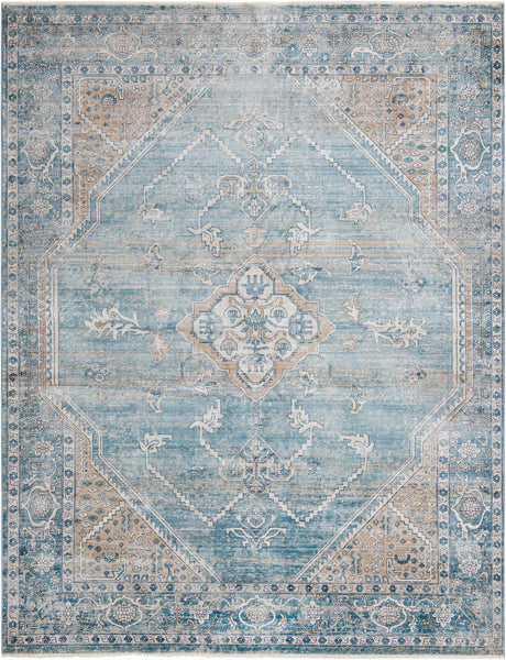 Blue 7' 10 x 11' Newport Rectangle Area Rug 100% Polypropylene Traditional Distressed Classic Contemporary Carpet for Home Decor for Sale at Rug Engine