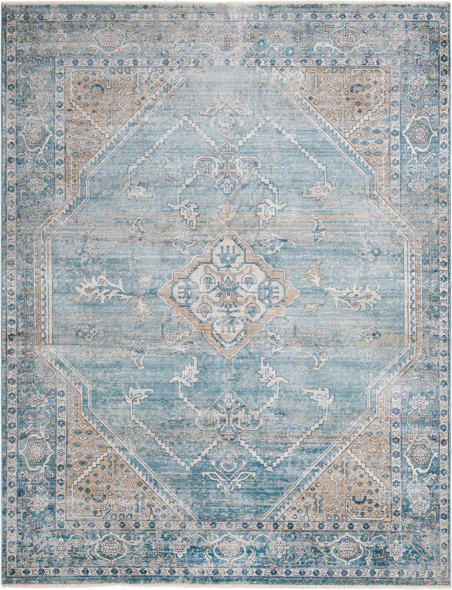 Blue 7' 10 x 11' Newport Rectangle Area Rug 100% Polypropylene Traditional Distressed Classic Contemporary Carpet for Home Decor for Sale at Rug Engine