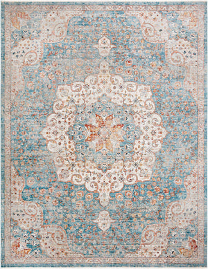 Blue 10' x 13' 1 Newport Rectangle Area Rug 100% Polypropylene Traditional Distressed Classic Contemporary Carpet for Home Decor for Sale at Rug Engine