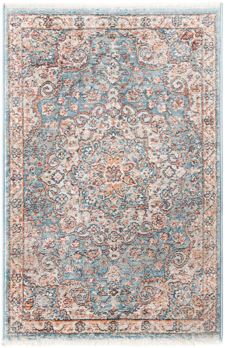Blue 2' x 3' 1 Newport Rectangle Area Rug 100% Polypropylene Traditional Distressed Classic Contemporary Carpet for Home Decor for Sale at Rug Engine