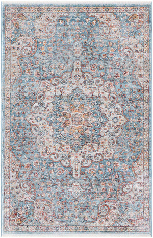 Blue 3' 3 x 5' 3 Newport Rectangle Area Rug 100% Polypropylene Traditional Distressed Classic Contemporary Carpet for Home Decor for Sale at Rug Engine