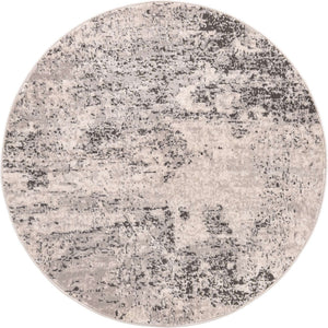 Gray 4' 1 x 4' 1 Leipzig Round Area Rug 75% Polypropylene & 25% Polyester Modern Contemporary Carpet for Kitchens, Bedroom, Living Room Home Decor for Sale at Rug Engine