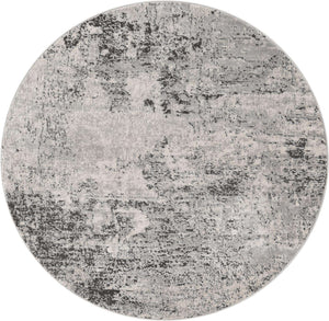 Gray 5' 3 x 5' 3 Leipzig Round Area Rug 75% Polypropylene & 25% Polyester Modern Contemporary Carpet for Kitchens, Bedroom, Living Room Home Decor for Sale at Rug Engine