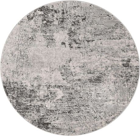 Gray 5' 3 x 5' 3 Leipzig Round Area Rug 75% Polypropylene & 25% Polyester Modern Contemporary Carpet for Kitchens, Bedroom, Living Room Home Decor for Sale at Rug Engine