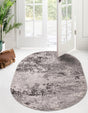 Gray 5' 3 x 8' Leipzig Oval Area Rug 75% Polypropylene & 25% Polyester Modern Contemporary Carpet for Kitchens, Bedroom, Living Room Home Decor for Sale at Rug Engine