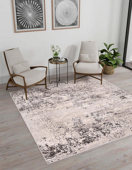 Gray 7' 10 x 7' 10 Leipzig Square Area Rug 75% Polypropylene & 25% Polyester Modern Contemporary Carpet for Kitchens, Bedroom, Living Room Home Decor for Sale at Rug Engine