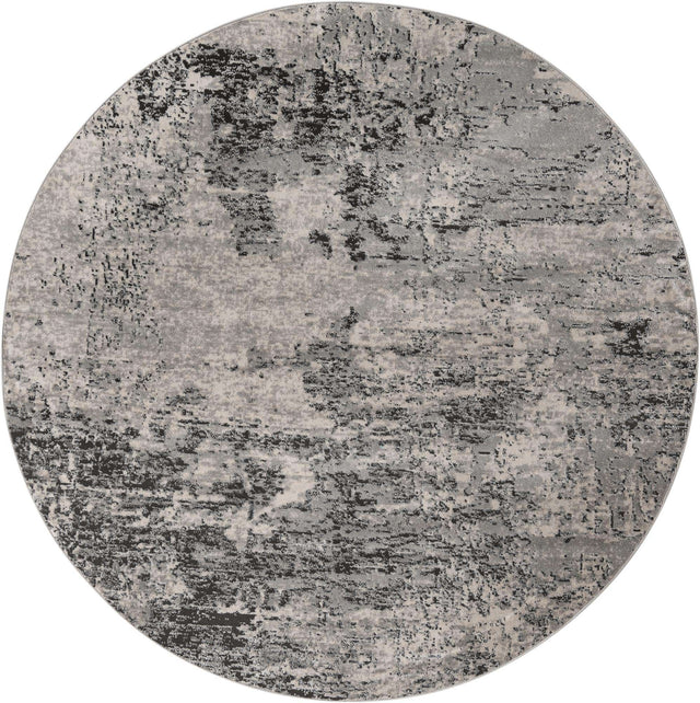 Gray 7' 10 x 7' 10 Leipzig Round Area Rug 75% Polypropylene & 25% Polyester Modern Contemporary Carpet for Kitchens, Bedroom, Living Room Home Decor for Sale at Rug Engine