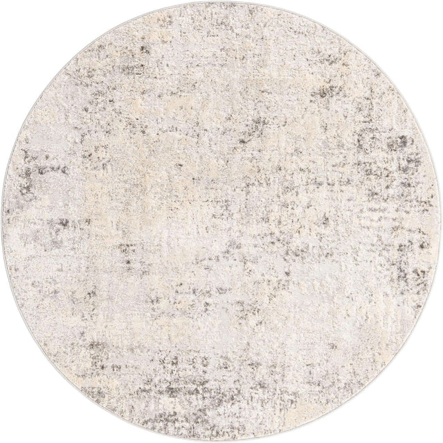 Gray 5' 3 x 5' 3 Caspian Round Area Rug 60% Polypropylene & 40% Polyester With Cotton Backing Modern Chic Carpet for Home Interior Design Decorating for Sale at Rug Engine